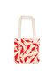 Red Fish Patterned Beige Shoulder Bag - 2