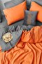 Duvet Cover Set with Fitted Sheet Double Orange Turquoise Gray - 2