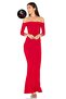 Women's Red Strapless Hem Flounce Detailed Back Zipper Lined Silk Jersey Maxi Dress - 3