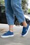 Women's Linen Casual Sports Shoes Denim Blue - 3
