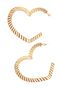 Women's Gold Color Lacquer Plated Studded Model Studded Heart Earrings - 6