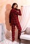Winter Women's Shirt Fleece Pajama Set - Women's Buttoned Fleece Pajama Set - 4