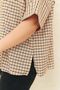 Orange Plaid Hooded Blouse - 6