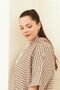 Orange Plaid Hooded Blouse - 5