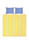 Back To Basics - Navy Blue Yellow Striped Double Duvet Cover Set - 2