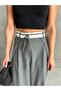 Anthracite Rope Belt Design Trousers-3576 - 2