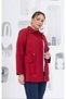 Red Rmg Large Size Trench Coat - Waist Lace-Up and Zip 9828 - 6