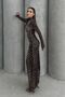 Women's Turtleneck Leopard Print Long Sleeve Dress - 3