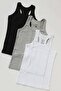 6 Pieces Ribana Children's Athlete Men's Undershirt 100% Cotton - 4