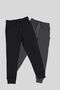Black-Anthracite Thick Cotton Elastic Waist and Leg Pocket 2-Piece Girl's Sweatpants