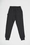 Black-Anthracite Thick Cotton Elastic Waist and Leg Pocket 2-Piece Girl's Sweatpants - 6