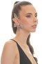 Women's Silver Color Lacquer Plated Zircon Stone Leaf Stylized Right Ear Earcuff & Cartilage Earring - 4