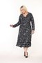 Women's Plus Size Printed Double-Breasted Long Sleeve Skirt with Ruffles Seasonal Dress - 8