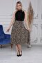 تنورة ليوبارد غير متماثلة بخصر مطاطي G021 - 4