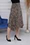 تنورة ليوبارد غير متماثلة بخصر مطاطي G021 - 8