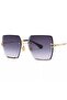 Women's Smoked Lookup Smoked Laser Square Crystal Cut Sunglasses