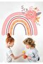 Soft Colorful Floral Rainbow Kids Room Wall Sticker