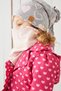 Girl Child Gray Powder 4 Seasons Beret Neck Collar Set Soft Natural Cotton Combed Cotton