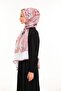 Cream Powder Geometric Pattern Pavia Series with Shawl Scarf Hanger and Gift Set 90x200 Cm - 4