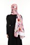 Cream Powder Geometric Pattern Pavia Series with Shawl Scarf Hanger and Gift Set 90x200 Cm - 5