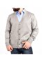 Men's Gray Wool Knitwear Knitted Dad Cardigan - 4