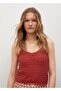 Women's Red Short Knitted Tshirt