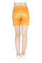 Women's Orange Shiny Shorts with Pocket Detail, Fitted Cut, Polyester Sports Shorts - 5