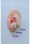 Surgical Steel Gold 3-Piece Hoop Earring Set - 2