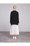 Women's White Pleated Long Skirt - 3