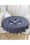 Digital Printed Modern Round Tablecloth with Anchor Pattern on Colorful Floor - Diameter 140cm