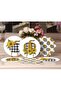 6-Piece Plaid Black and White Pumpkin Design Charger & Placemat - 2