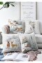 4-Piece Double Sided Deer Tie House Winter Themed Digital Printed Modern Raschel Knitted Throw Pillow Cover Set
