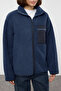 Winter Essentials Indigo Kalın Polar Fermuarlı Dik Yaka Cepli Örme Sweatshirt TWOAW24SW00071 - 3