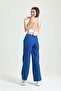 Women's Indigo Elastic Waist Palazzo Trousers - 7