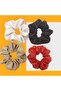 Standard Size Scrunchie 4-Piece Bagel Buckle Made of Faux Leather, Chanel, and Satin Fabric - 2