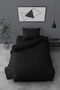 Ranforce Single Duvet Cover Set with Elastic Sheets Simple Black - 3