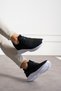 Black Sax Unisex Washable Comfortable Breathable Odorless Knitwear Sports Shoes Sneaker 015 - 7