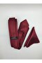 Burgundy Satin Handmade Tie & Handkerchief - 5