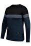Men's Crew Neck Knitwear Petrol Sweater Patterned Sleeve Steel Knit Regular Fit - 5009C - 3