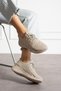 Beige Unisex Washable Comfortable Breathable Odorless Knitwear Sports Shoes Sneaker 015 - 2
