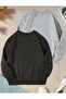 Grey and Black 2-Piece Plain Crew Neck Sweatshirt - 2