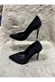 Black Suede Thin Heeled Very Elegant Women's Sitiletto Shoes
