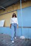 Gold Ikon 90S - Light Blue, Snow Lycra, High Waist Palazzo Loose Jeans - 4