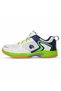 Court 44 Badminton Shoes (White-Navy-Green, 8 UK / 9 US / 42 EU) | For Men and Boys