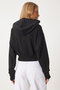 Women's Black Hooded Zippered Sweatshirt Ow00051 - 6