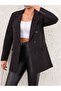 Women's Black Six-Button Blazer Jacket
