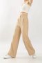 Women's Beige Extra High Waist Wool Palazzo Pants - 2