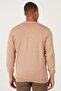 Men's Vizon-Ekru Standard Fit Regular Cut V-Neck 100% Cotton Knitwear Sweater - 5