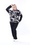 Women's Plus Size Two-Thread Fabric Seasonal Top Patterned Cross-Pocket Set - 3