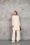 Women's - Modest Patterned Glittery Knitwear Tunic with Side Slits - 3